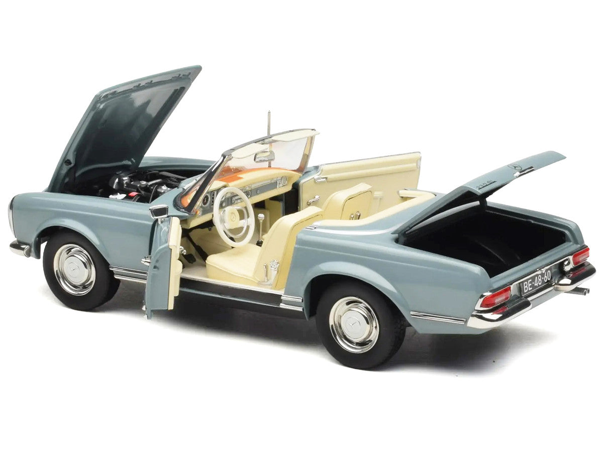 1963 Mercedes-Benz 230 SEL Horizon Blue with Cream Interior 1/18 Diecast Model Car by Norev-3