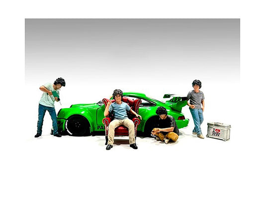 "RWB Legend Akira Nakai" 6 piece Figures and Accessories for 1/18 Scale Models by American Diorama