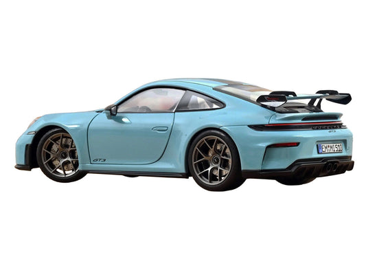 2025 Porsche 911 GT3 with Weissach Pack Gulf Blue with Carbon Stripe 1/18 Diecast Model Car by Norev Norev