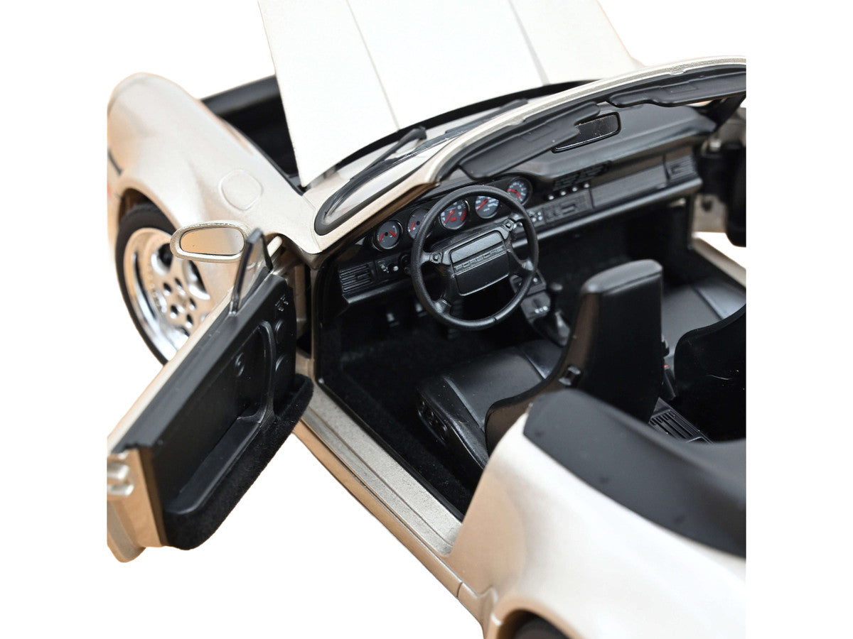 1992 Porsche 911 Carrera 2 Turbo Look Cabriolet Zermatt Silver Metallic 1/18 Diecast Model Car by Norev Norev