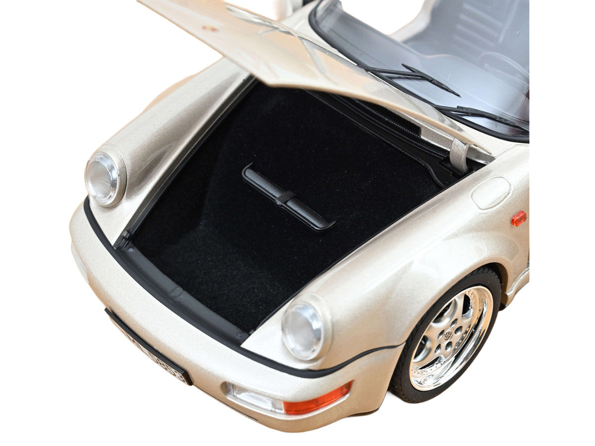 1992 Porsche 911 Carrera 2 Turbo Look Cabriolet Zermatt Silver Metallic 1/18 Diecast Model Car by Norev Norev