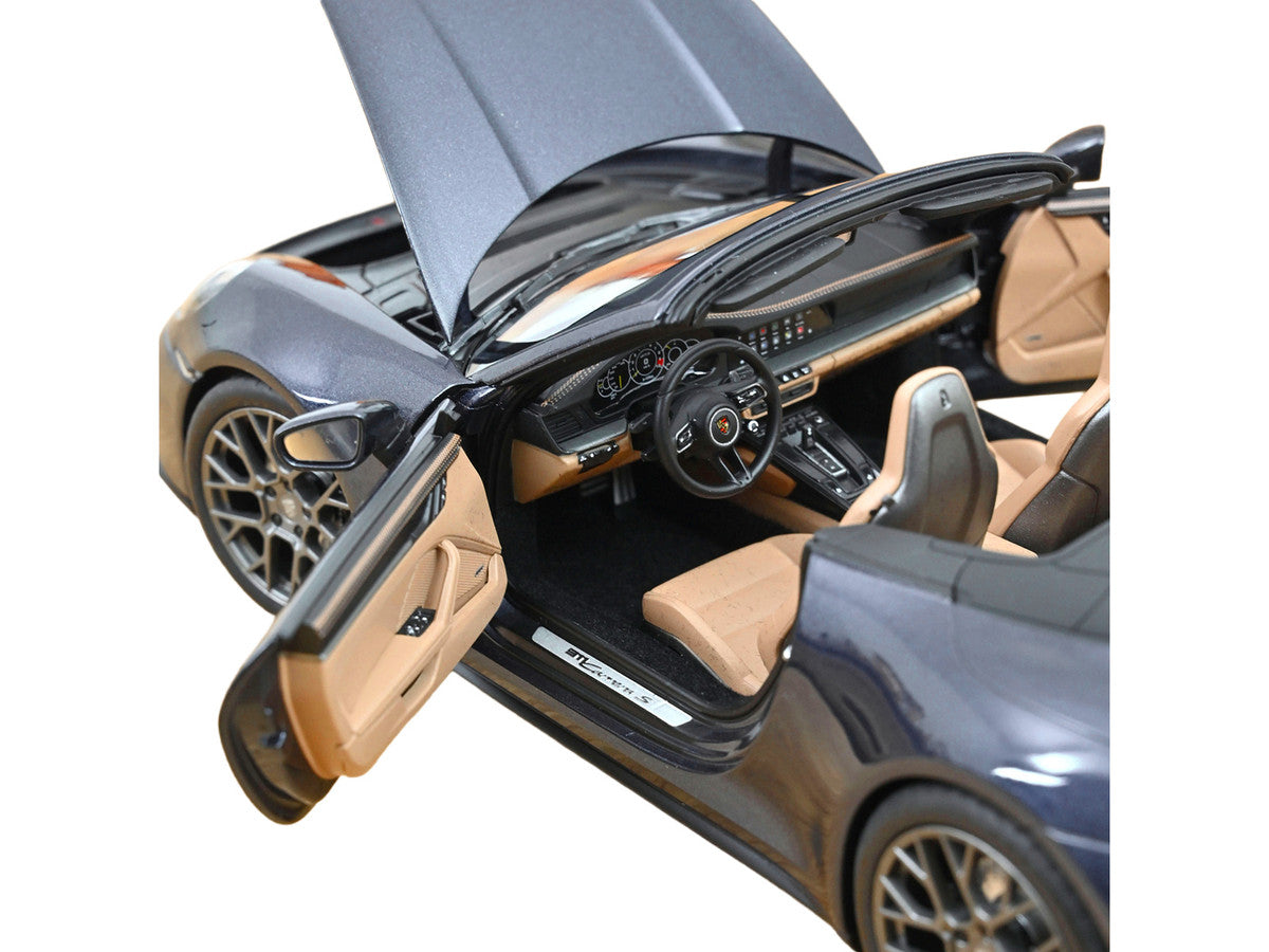 2024 Porsche 911 Carrera S Cabriolet Yachting Blue Metallic 1/18 Diecast Model Car by Norev Norev