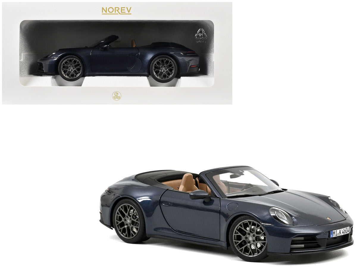 2024 Porsche 911 Carrera S Cabriolet Yachting Blue Metallic 1/18 Diecast Model Car by Norev Norev