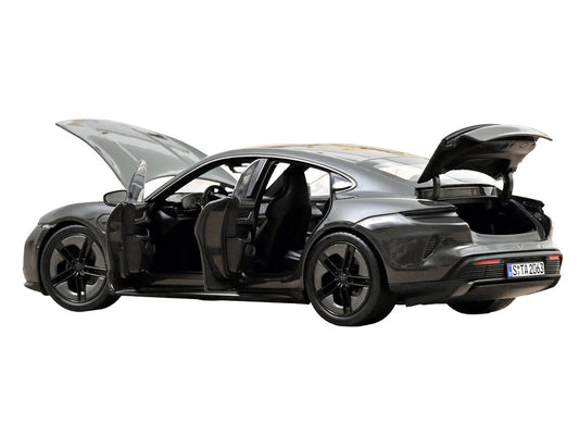 2024 Porsche Taycan Turbo S Slate Gray Neo 1/18 Diecast Model Car by Norev Norev
