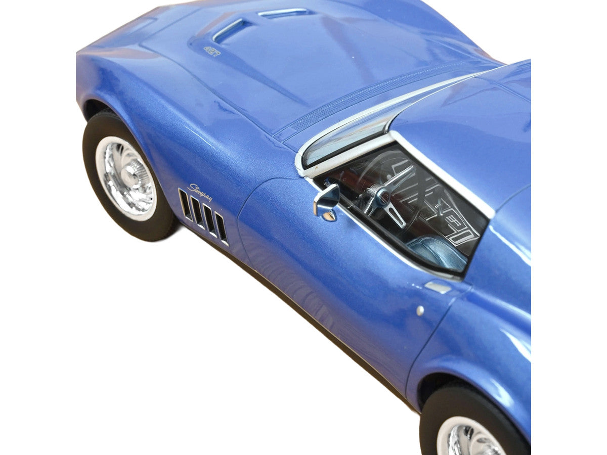 1969 Chevrolet Corvette Coupe Le Mans Blue Metallic with Blue Interior 1/18 Diecast Model Car by Norev Norev