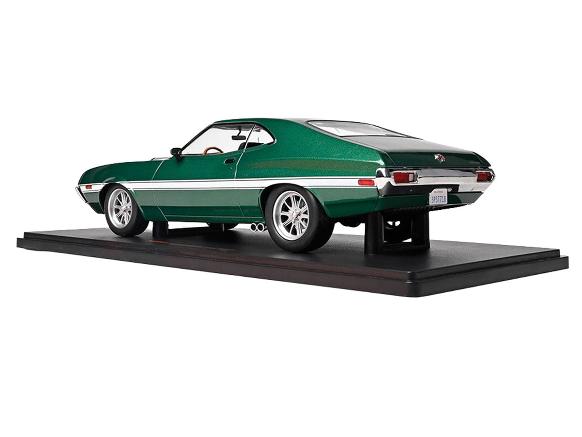 1972 Ford Gran Torino Sport 2-Door Green Metallic with White Stripes 1/18 Diecast Model Car by IXO Models-0