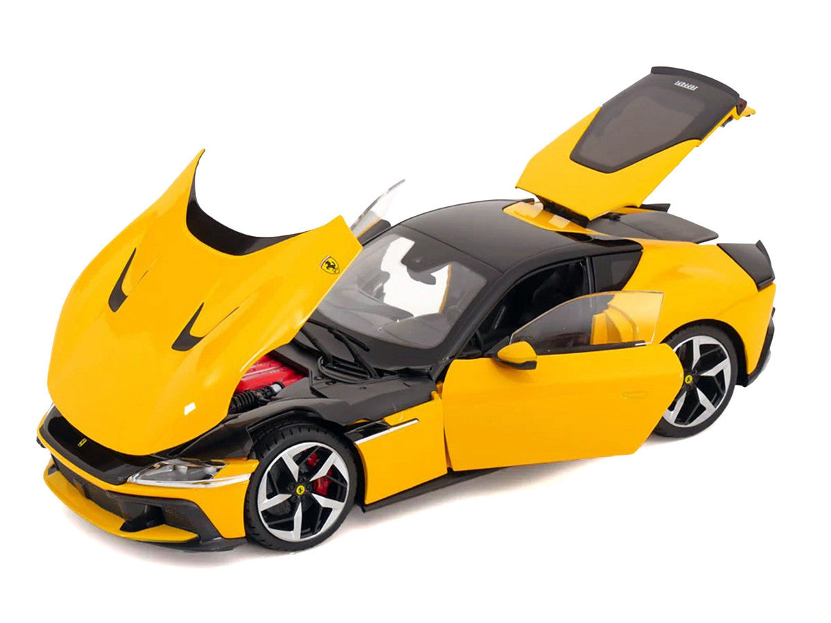 2024 Ferrari 12Cilindri Giallo Monza Yellow with Black Top 1/18 Diecast Model Car by Polistil Polistil