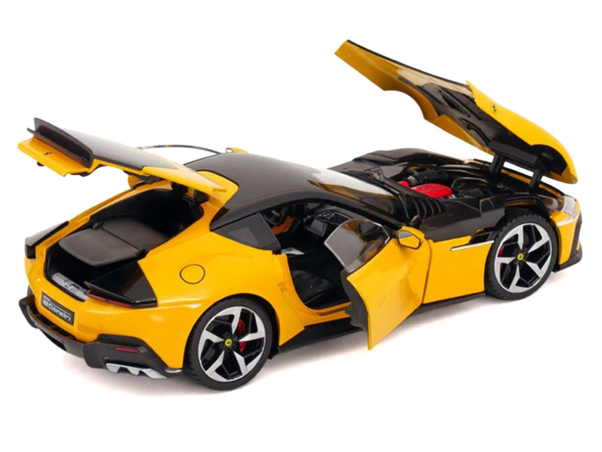 2024 Ferrari 12Cilindri Giallo Monza Yellow with Black Top 1/18 Diecast Model Car by Polistil Polistil