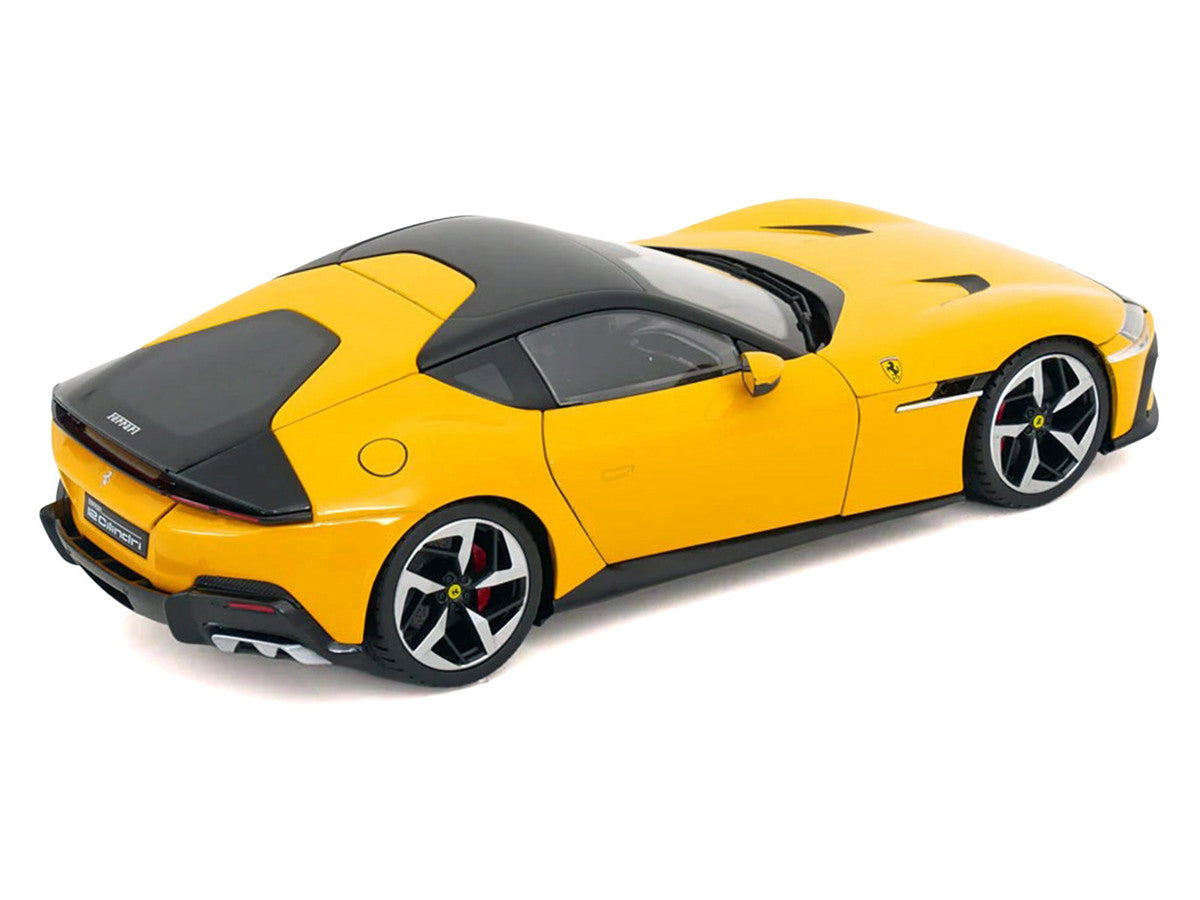 2024 Ferrari 12Cilindri Giallo Monza Yellow with Black Top 1/18 Diecast Model Car by Polistil Polistil
