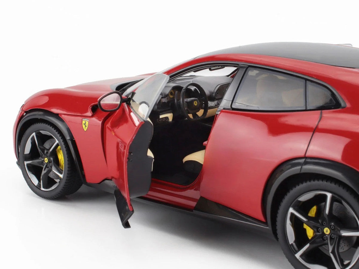 2022 Ferrari Purosangue Rosso Corsa Red with Black Top 1/18 Diecast Model Car by Polistil Polistil