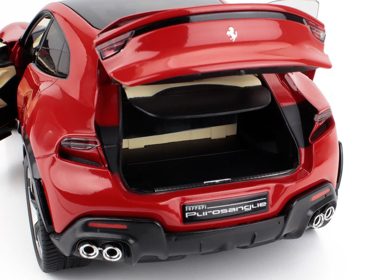 2022 Ferrari Purosangue Rosso Corsa Red with Black Top 1/18 Diecast Model Car by Polistil Polistil