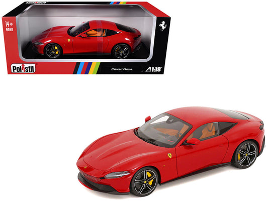 2019 Ferrari Roma Red with Orange Interior 1/18 Diecast Model Car by Polistil Polistil
