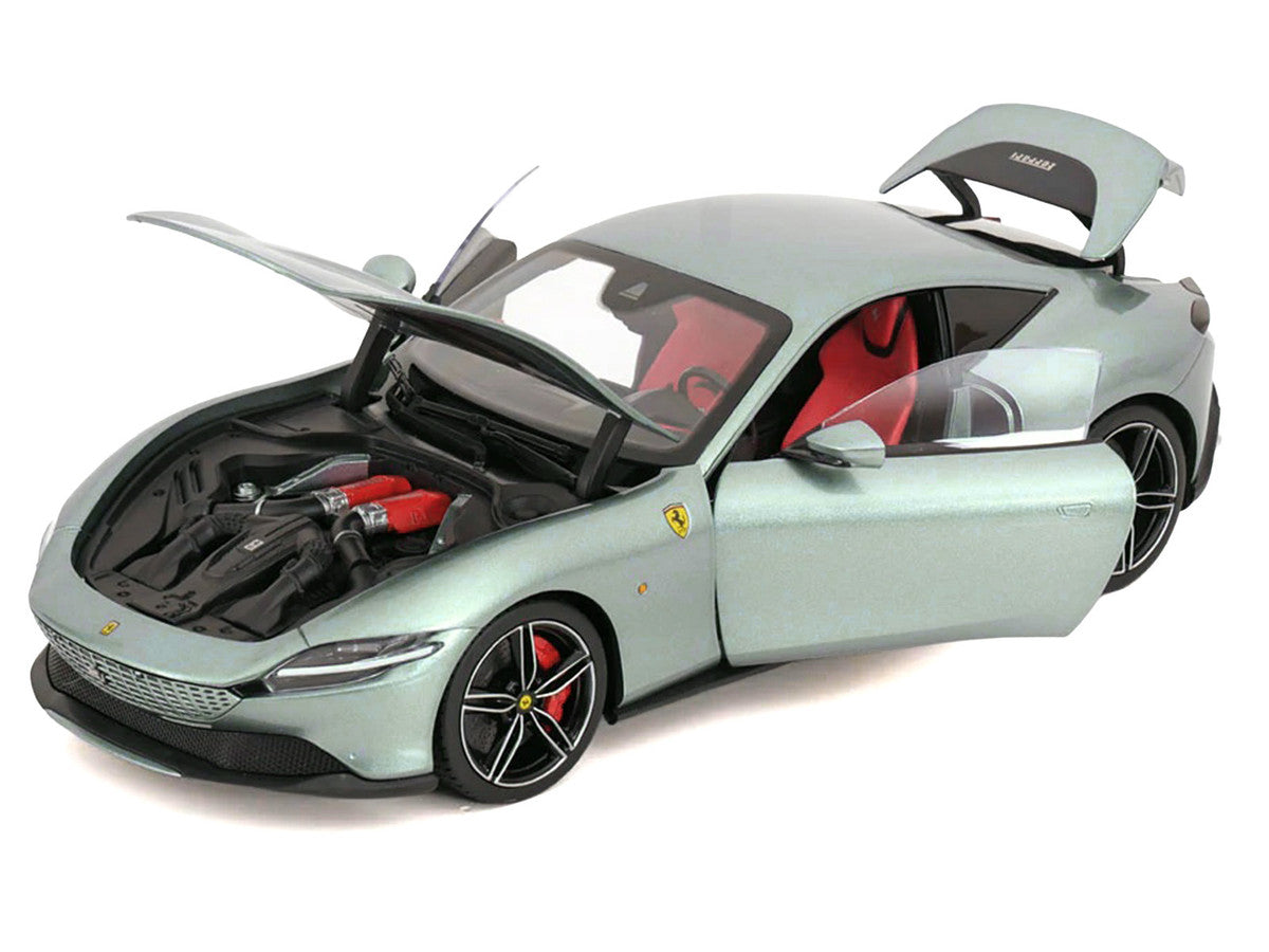 2019 Ferrari Roma Gray Metallic with Pink Interior 1/18 Diecast Model Car by Polistil-1