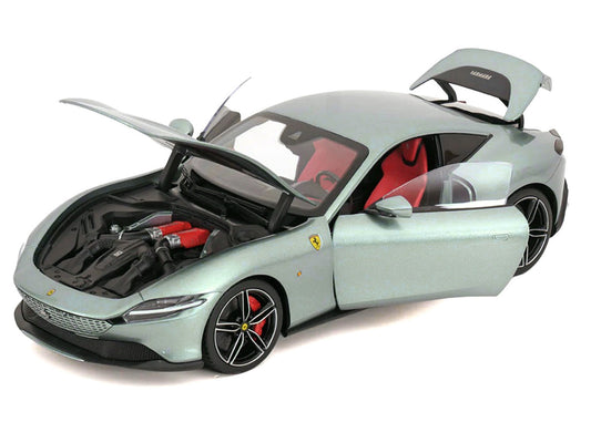 2019 Ferrari Roma Gray Metallic with Pink Interior 1/18 Diecast Model Car by Polistil-1