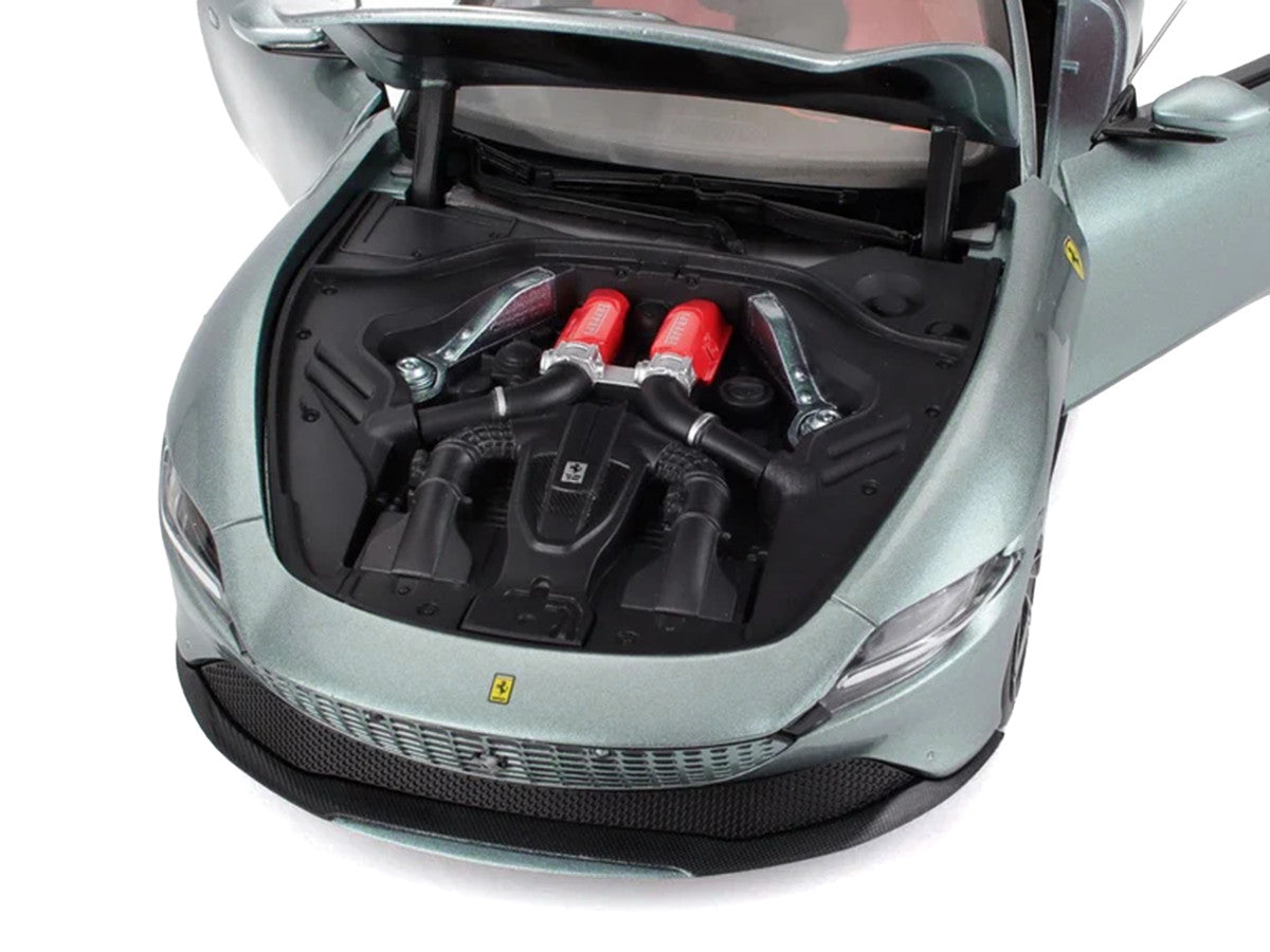 2019 Ferrari Roma Gray Metallic with Pink Interior 1/18 Diecast Model Car by Polistil-3