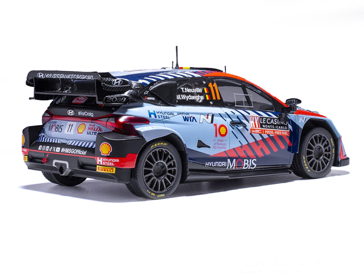 Hyundai i20 N Rally1 #11 Thierry Neuville - Martijn Wydaeghe Winner "Rallye Monte-Carlo" (2024) 1/18 Diecast Model Car by IXO Models IXO