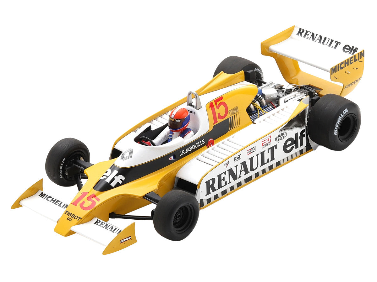 Renault RS11 #15 Jean-Pierre Jabouille "Equipe Renault Elf" Winner Formula One F1 "French GP" (1979) with Acrylic Display Case 1/18 Model Car by Spark-0