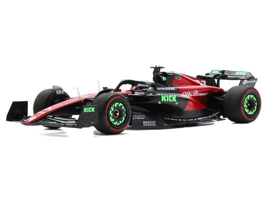Alfa Romeo C43 #77 Valtteri Bottas "F1 Team KICK" Formula One F1 "Belgian GP" (2023) and Acrylic Display Case 1/18 Model Car by Spark