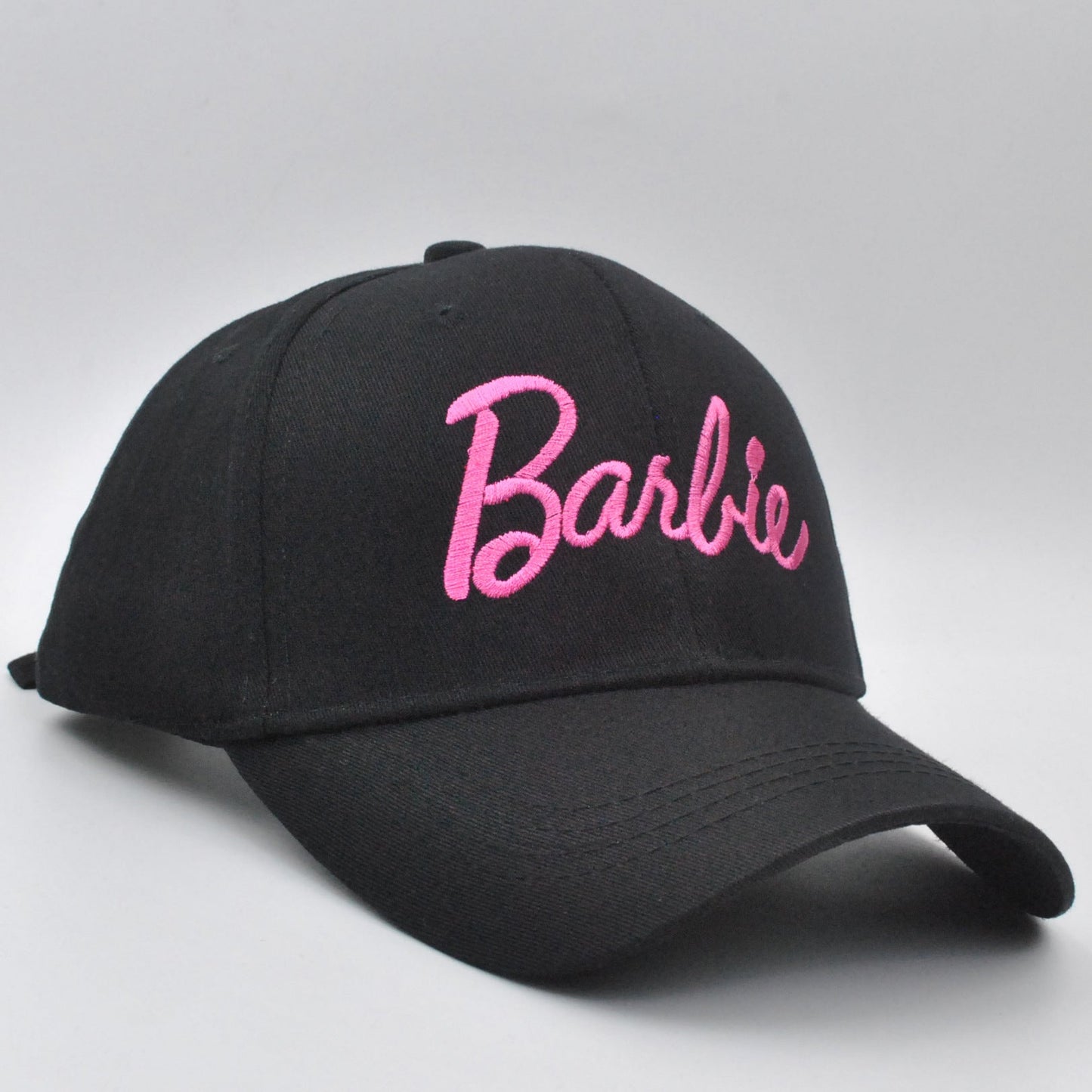 Cross-border new Barbie Barbie pink hard top baseball cap ins Korean version of cute embroidery curved eaves cap wholesale Hypersku