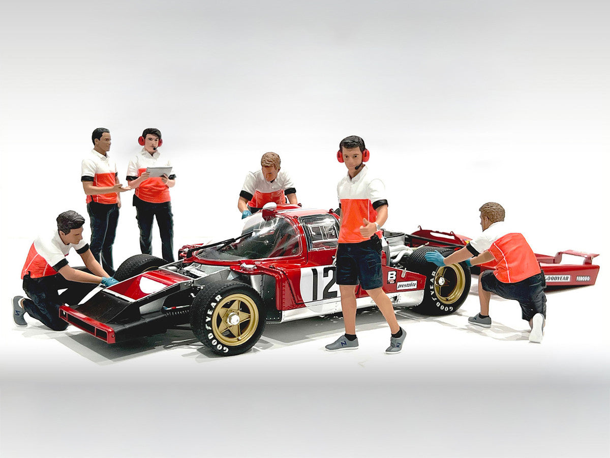 "Race Crew" 6 piece Figure Set for 1/24 Scale Models by American Diorama American Diorama