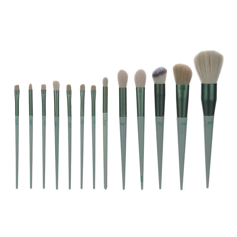 13 Makeup Brushes Green Beauty Quick-drying Set Super Soft Blush Loose Powder LadyShow.Store