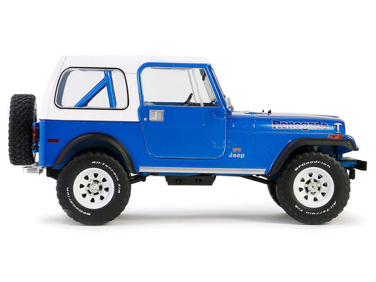 1978 Jeep CJ-7 Renegade Captain Blue Metallic with White Top "Artisan Collection" Series 1/18 Diecast Model Car by Greenlight Greenlight