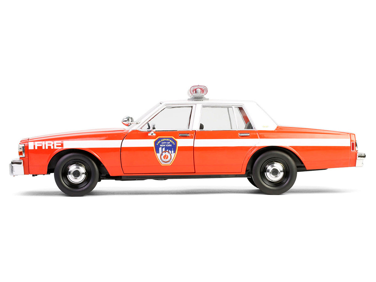 1987 Chevrolet Caprice 9C1 "FDNY (The Official Fire Department City of New York)" Red with White Top and Stripes "Artisan Collection" 1/18 Diecast Model Car by Greenlight Greenlight