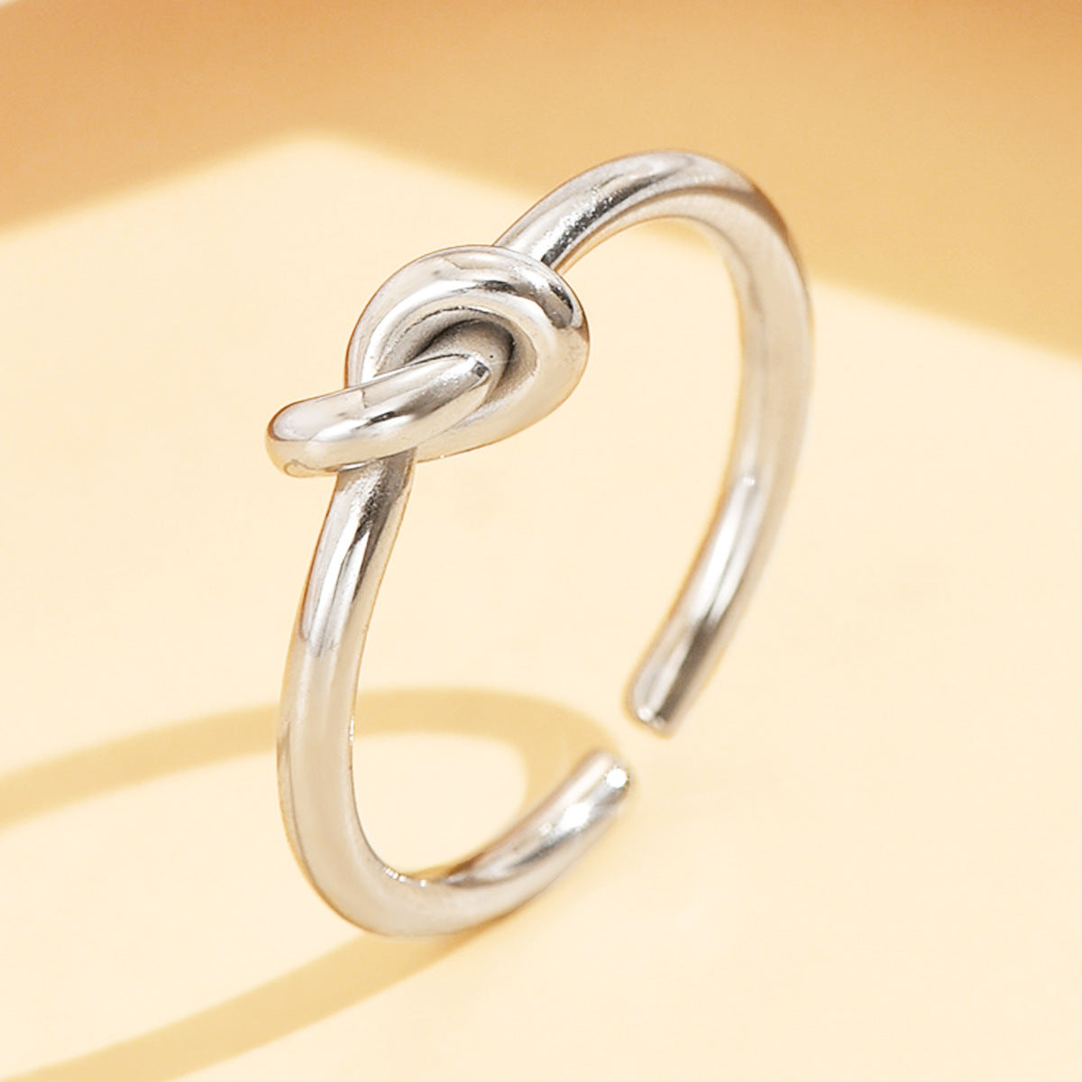 Stainless Steel Ring With A Braided Cord And Adjustable Opening LadyShow.Store