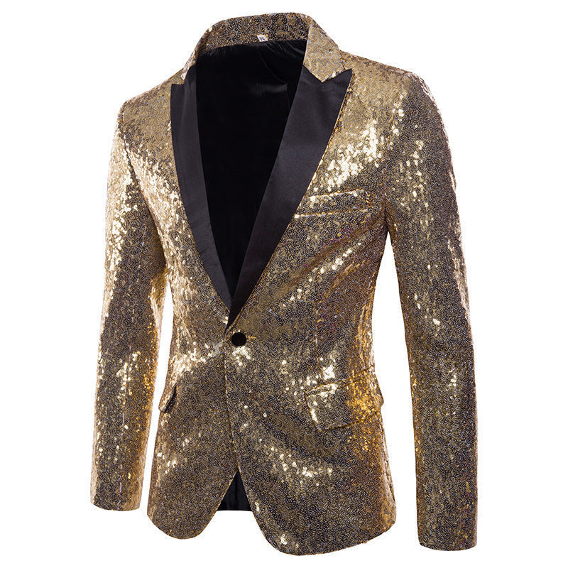 Men's Banquet Stage Costume Bar Sequin Suit Jacket LadyShow.Store