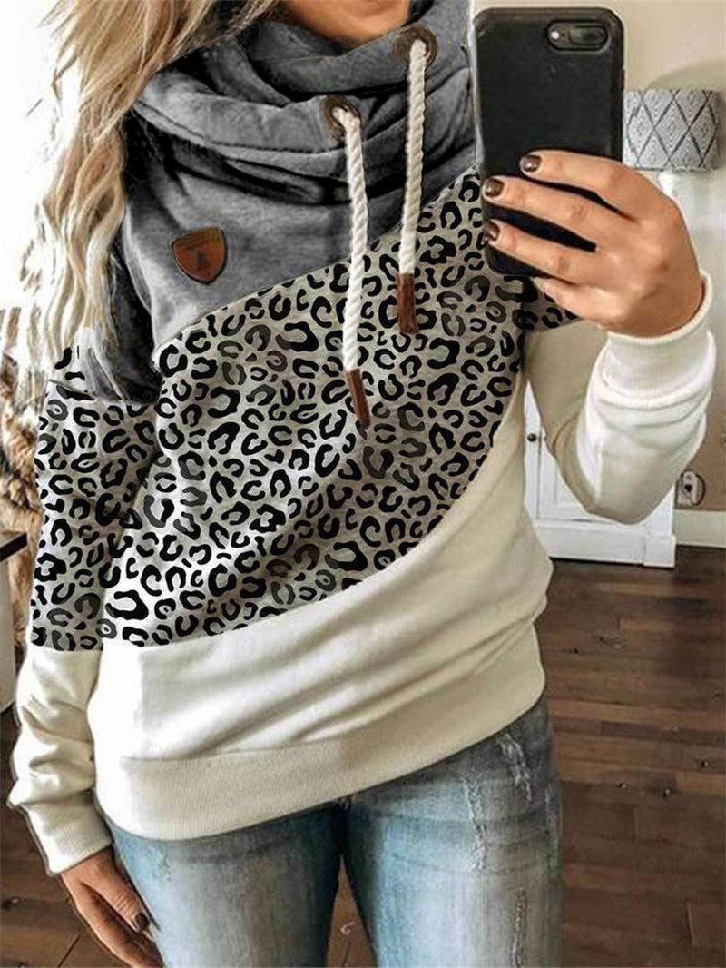 Printed stitching hooded fleece loose sweatshirt Best YouTube Store