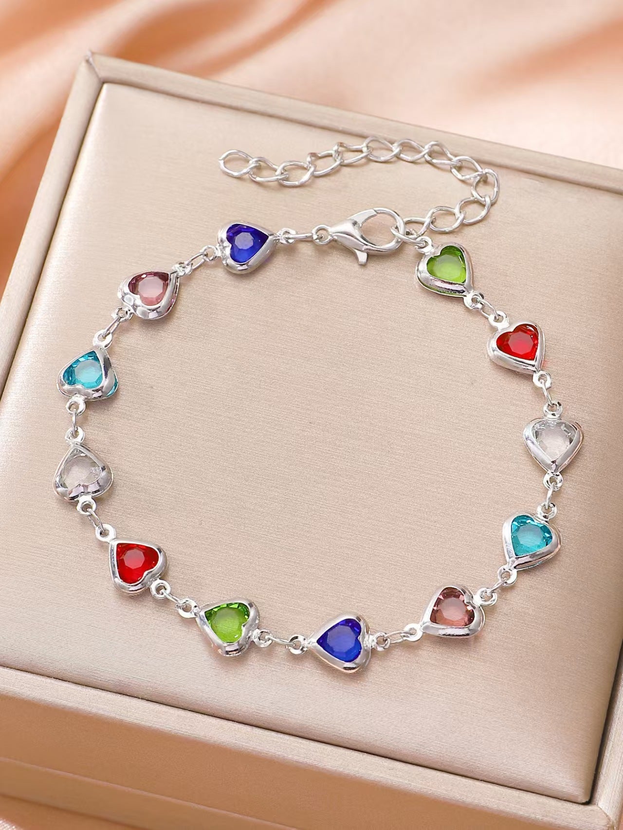 Dopamine Jewelry All-Match Colorful Heart-Shaped Bracelet For Women Best YouTube Store