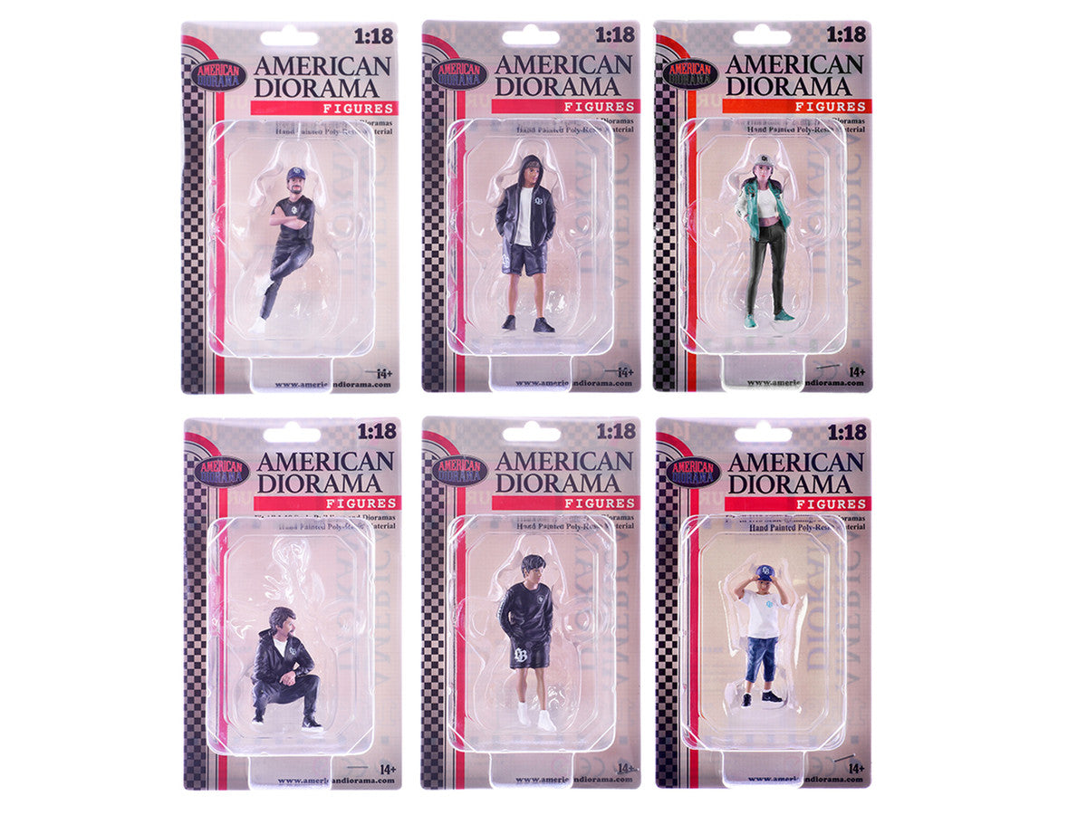 "LB Nation" 6 piece Figure Set for 1/18 Scale Models by American Diorama American Diorama