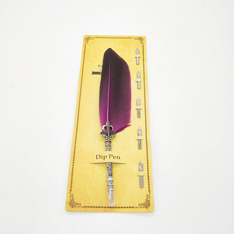 Creative Retro Turkey Feather Pen Teacher's Day Gift CJD