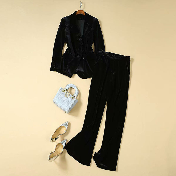 Velvet professional suit high-end women LadyShow.Store
