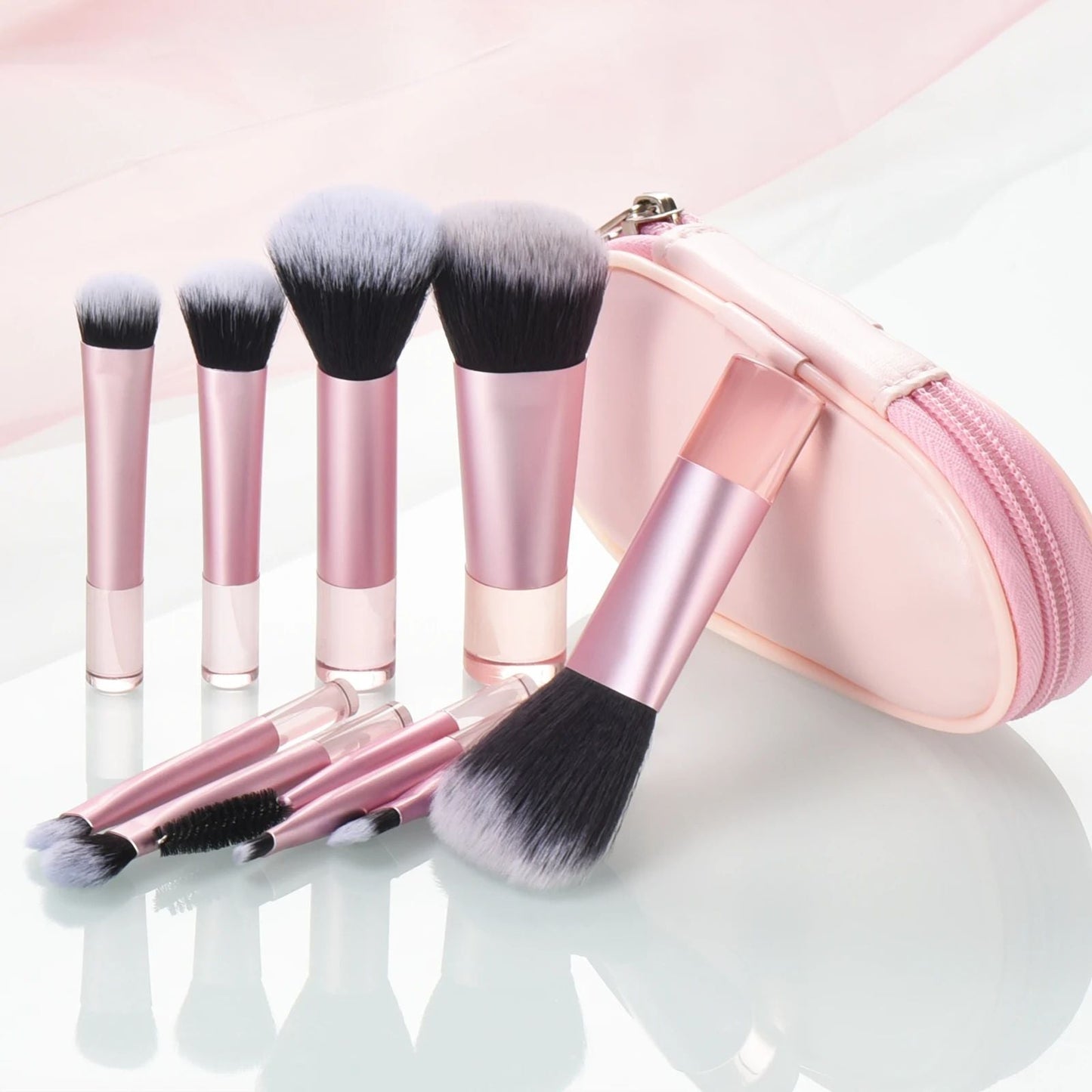 Mini Makeup Brush Set With Storage Bag, Versatile Soft Trave LadyShow.Store