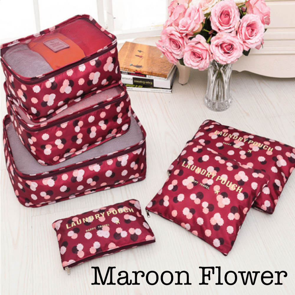6 Piece Travel Organizer Threaded Pear