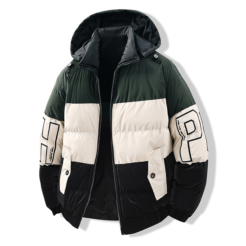 Color-blocking Euro-American Style Reversible Cotton Jacket Best YouTube Store