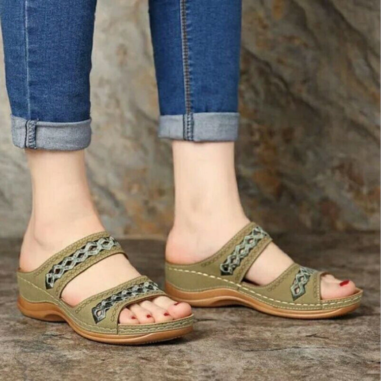 Thick Sole Retro Sewing Ethnic Style Casual Women's Slippers LadyShow.Store