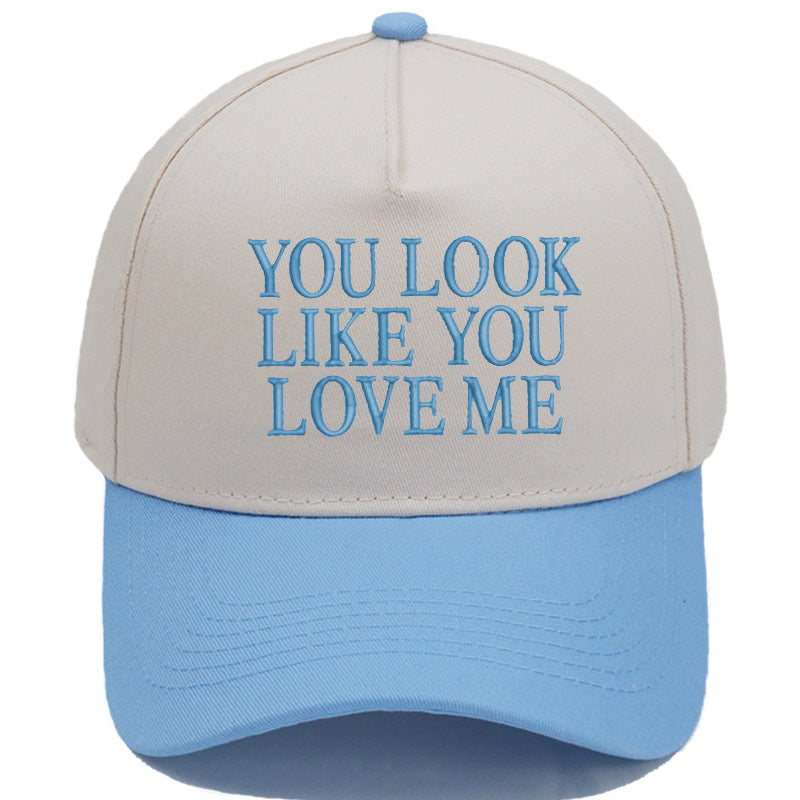 Unisex Baseball Cap with Embroidery - Color Block Adjustable Cotton Sun Hat for Men and Women