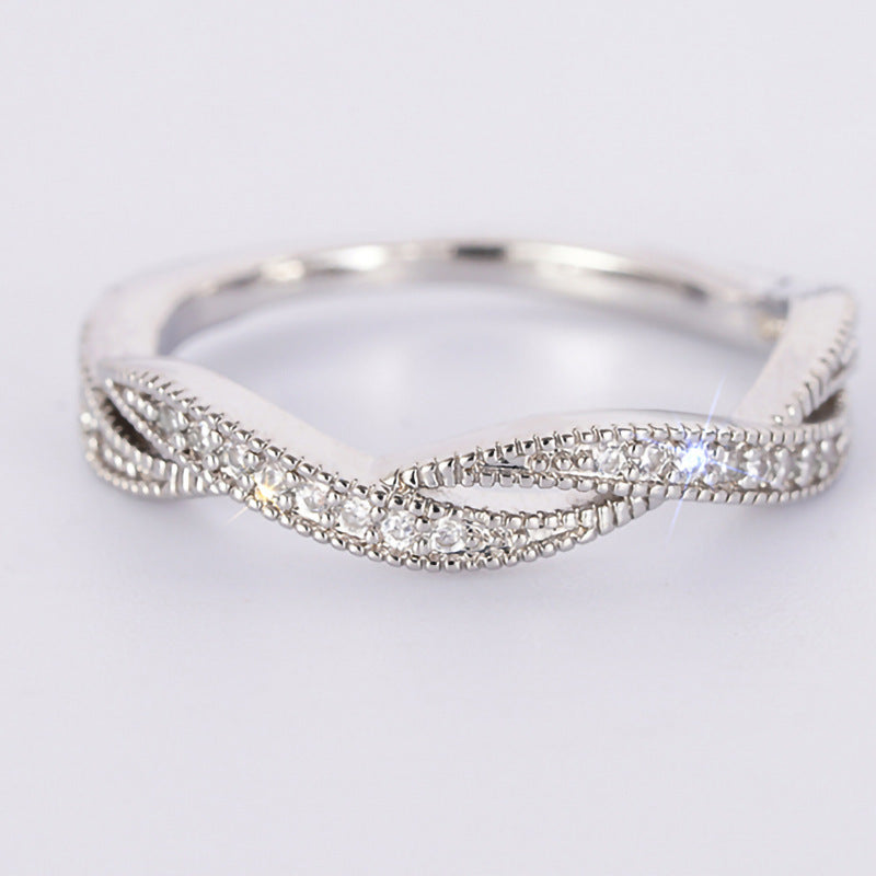 Everyday Lightweight Luxury Twisted-cross Wedding Ring Best YouTube Store