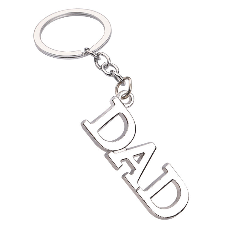 Creative Father Mother's Day Gift Zinc Alloy Letter Keychain CJD