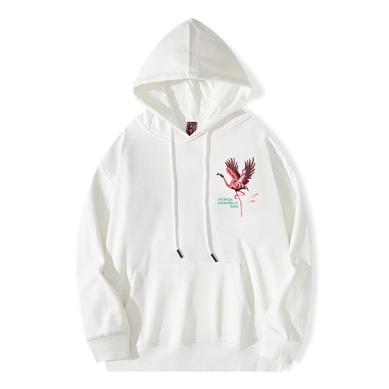 Autumn And Winter New High Street Flamingo Embroidered Hoodie CJD
