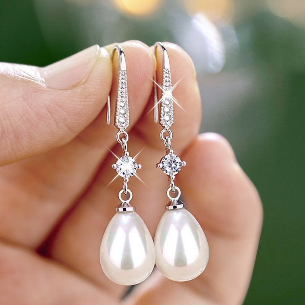 Women's All-match Baroque Drop-shaped Artificial Pearl Earrings LadyShow.Store