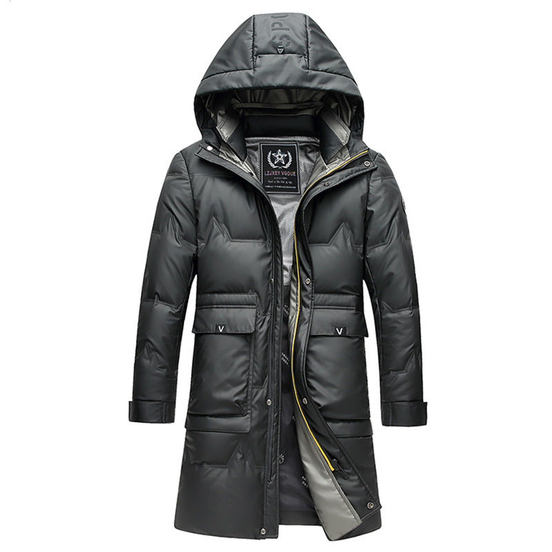 Men's Thickened Simple Hooded Down Jacket Accent Plus