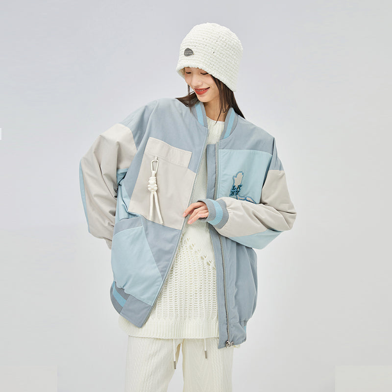 Couples' National Trendy Jackets With Contrast Color Stitching