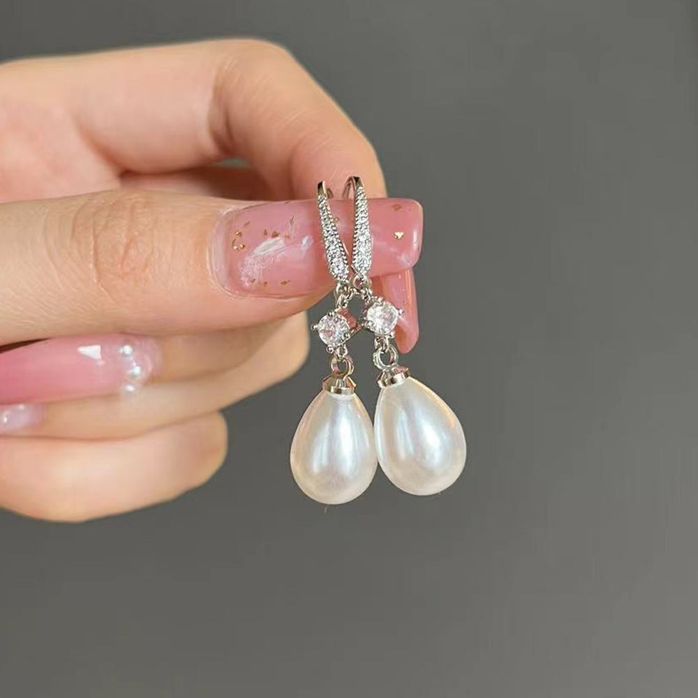 Women's All-match Baroque Drop-shaped Artificial Pearl Earrings LadyShow.Store