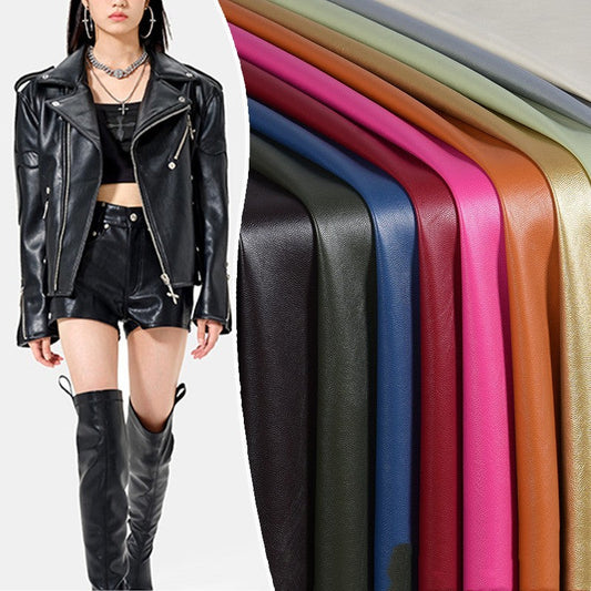 Artificial Leather Motorcycle Jacket Clothing Fabric LadyShow.Store