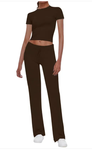 Casual Solid Color T-Shirt & Pants Set LuxuryLifeWay Online Store