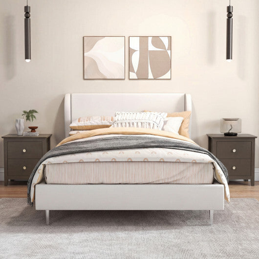 Set of 2 Modern Nightstand with two Drawers for Small Spaces-Rustic Brown W2B