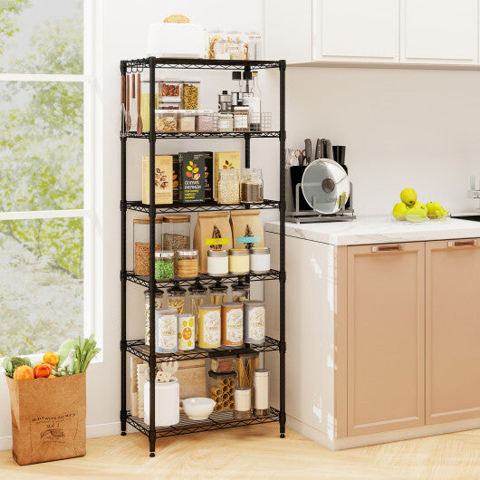 Set of 2 4-Tier Metal Storage Shelving Unit with V-Shaped Wire Rack and 1000 LBS Capacity-Black W2B